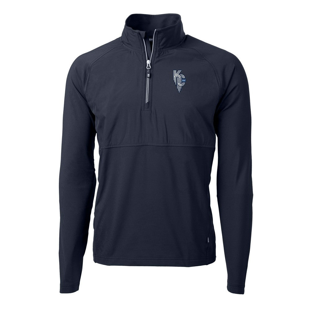 Kansas City Royals Cutter & Buck Adapt Eco Knit Hybrid Recycled Quarter-Zip Pullover Top - MLB