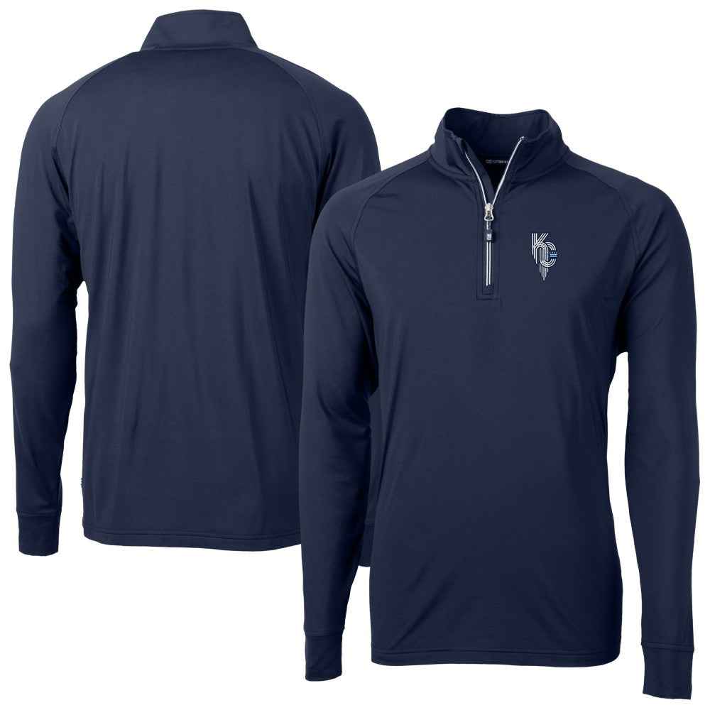 Kansas City Royals Cutter & Buck Adapt Eco Knit Stretch Recycled Quarter-Zip Pullover Top - MLB