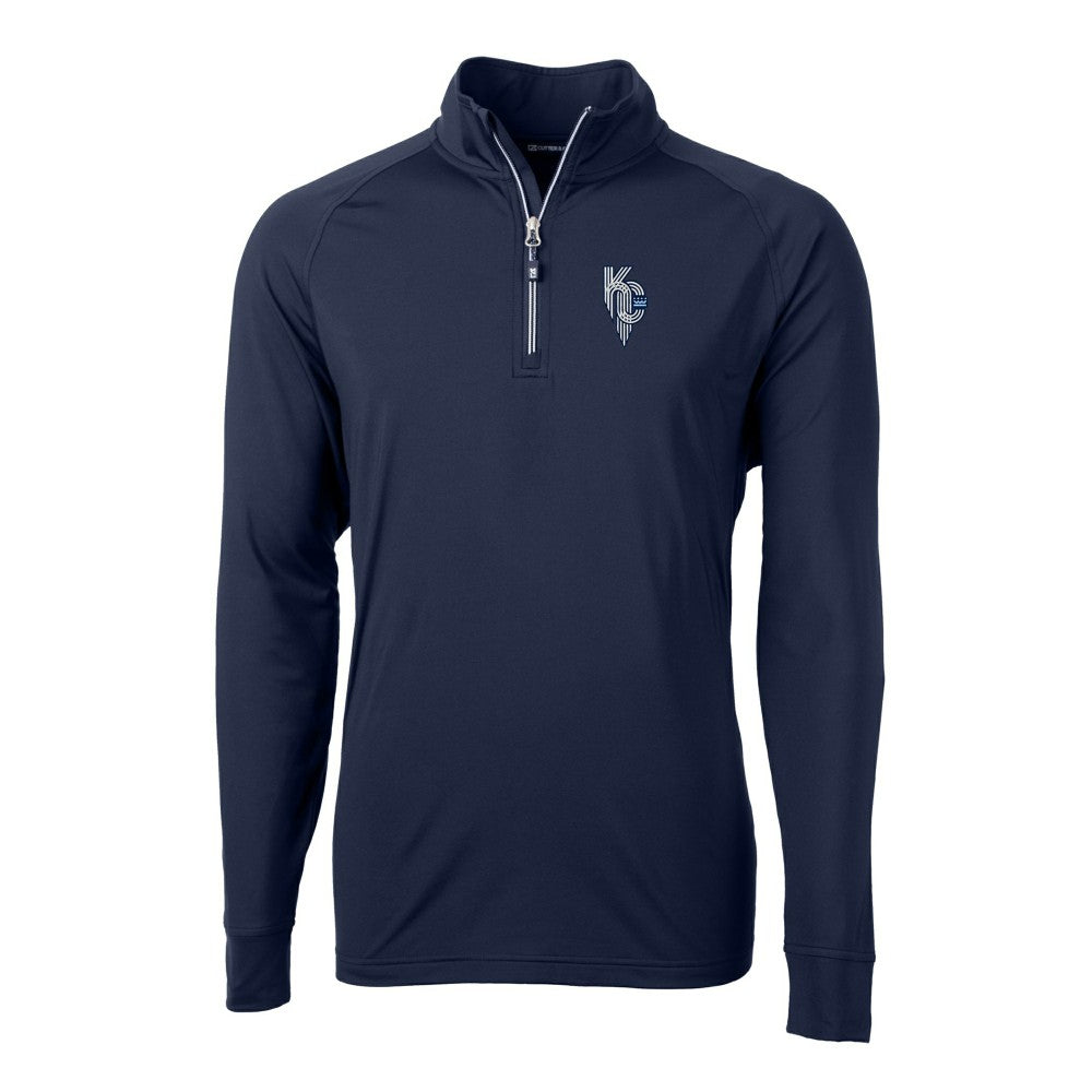 Kansas City Royals Cutter & Buck Adapt Eco Knit Stretch Recycled Quarter-Zip Pullover Top - MLB