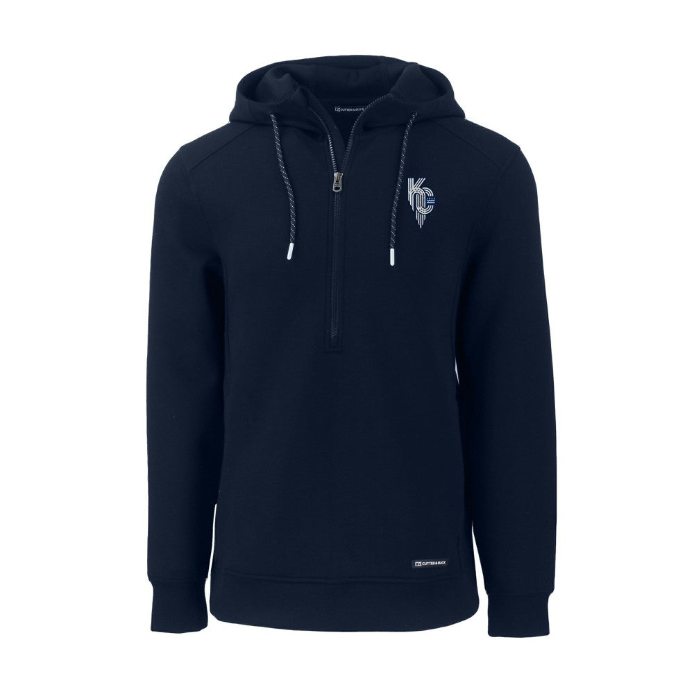 Kansas City Royals Cutter & Buck Roam Eco Recycled Half-Zip Pullover Hoodie - MLB
