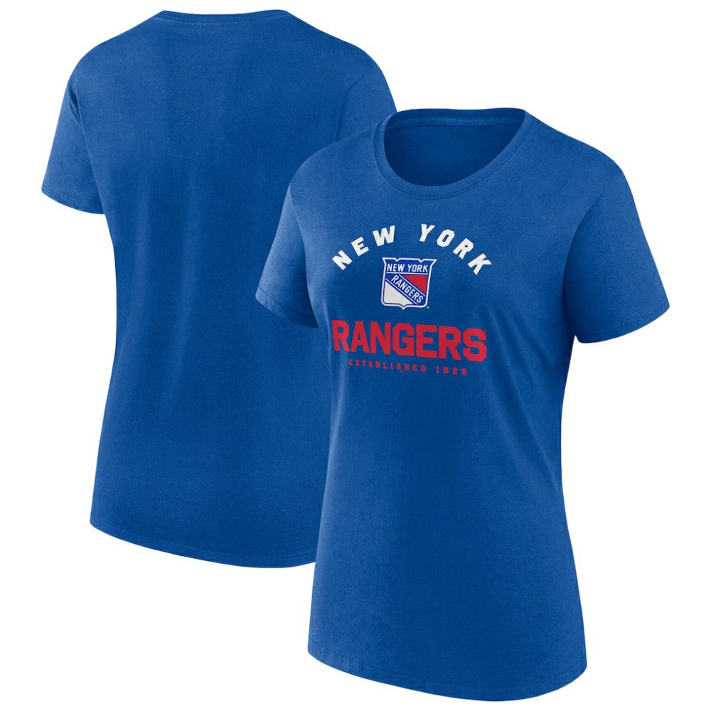 New York Rangers Logo Athletic Women's Unrivaled T-Shirt - Blue - NHL