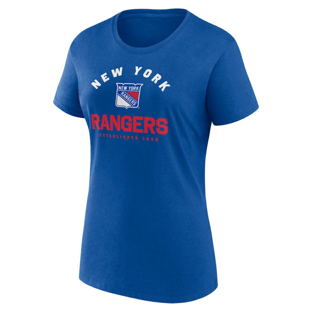 New York Rangers Logo Athletic Women's Unrivaled T-Shirt - Blue - NHL
