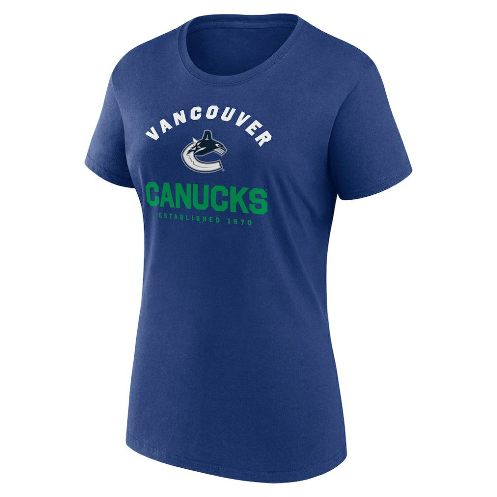 Vancouver Canucks Logo Athletic Women's Unrivaled T-Shirt - Blue - NHL