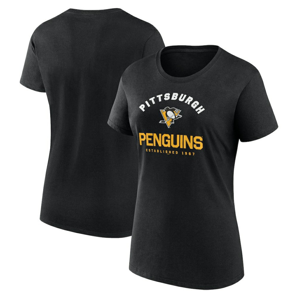 Pittsburgh Penguins Logo Athletic Women's Unrivaled T-Shirt - Black - NHL
