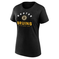 Boston Bruins Logo Athletic Women's Unrivaled T-Shirt - Black - NHL