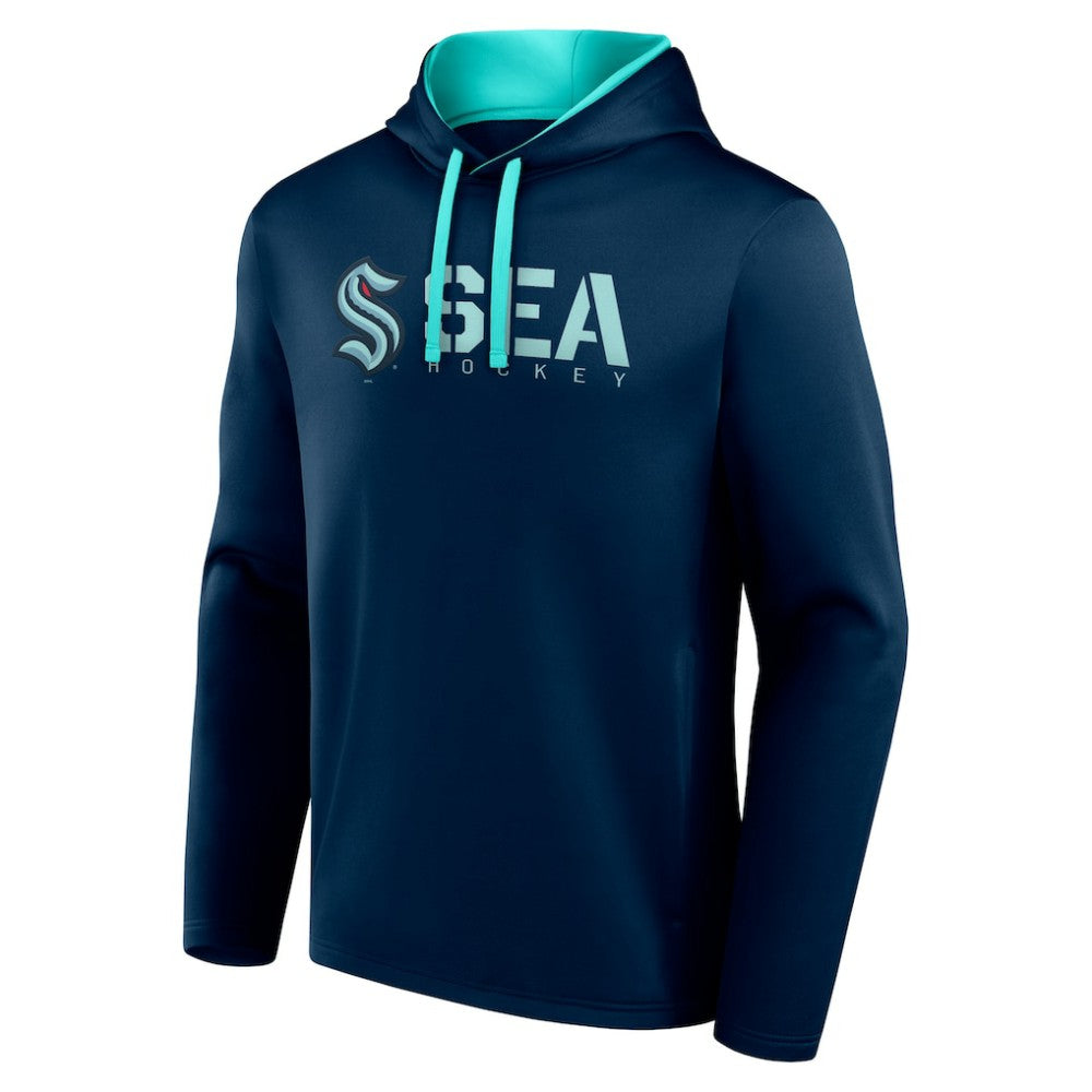 Seattle Kraken Logo Athletic Head Start Pullover Hoodie - Navy - NHL