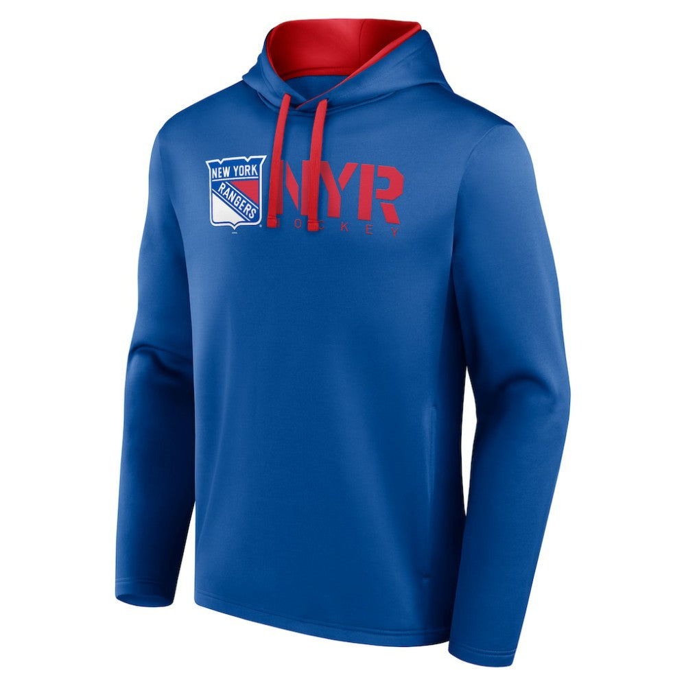 New York Rangers Logo Athletic Head Start Pullover Hoodie - Blue - NHL