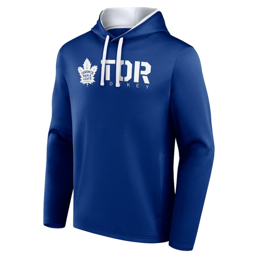 Toronto Maple Leafs Logo Athletic Head Start Pullover Hoodie - Blue - NHL