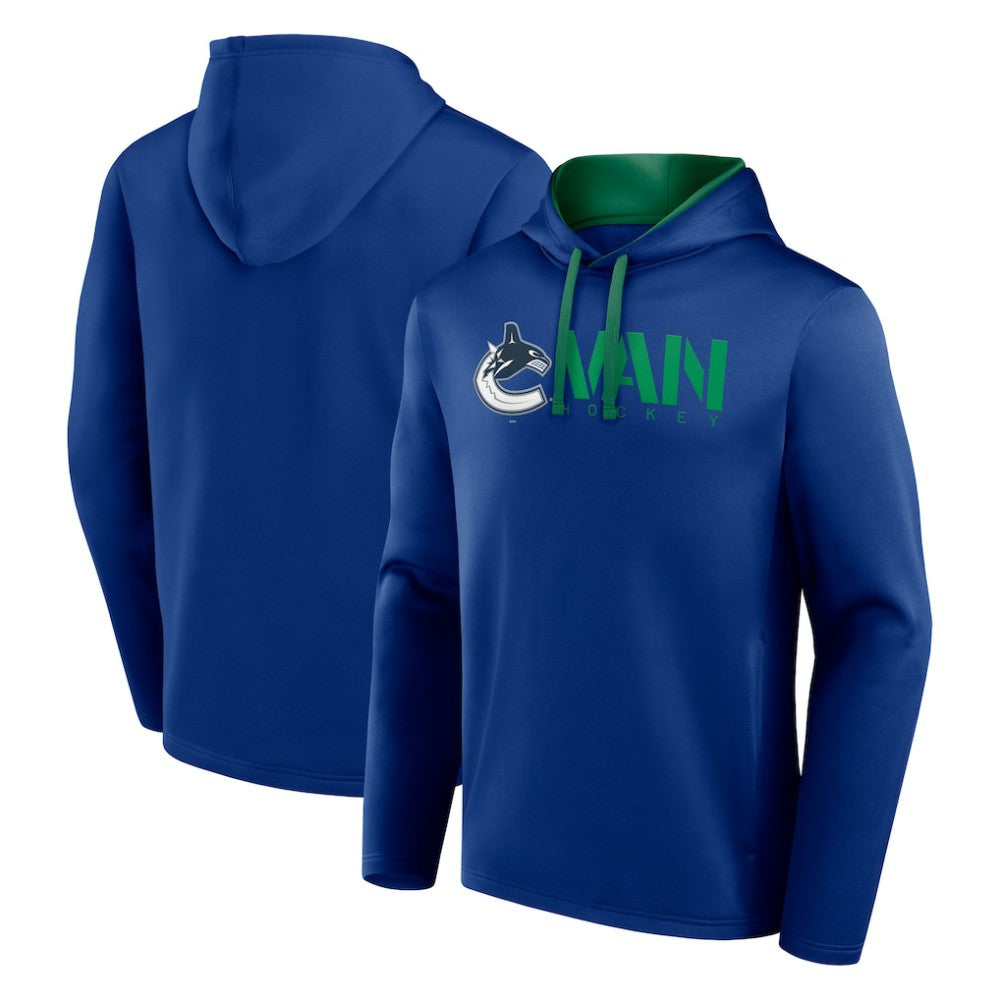 Vancouver Canucks Logo Athletic Head Start Pullover Hoodie - Blue - NHL