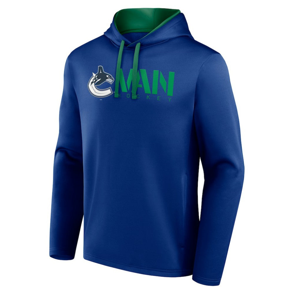 Vancouver Canucks Logo Athletic Head Start Pullover Hoodie - Blue - NHL