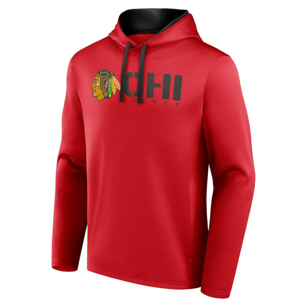 Chicago Blackhawks Logo Athletic Head Start Pullover Hoodie - Red - NHL