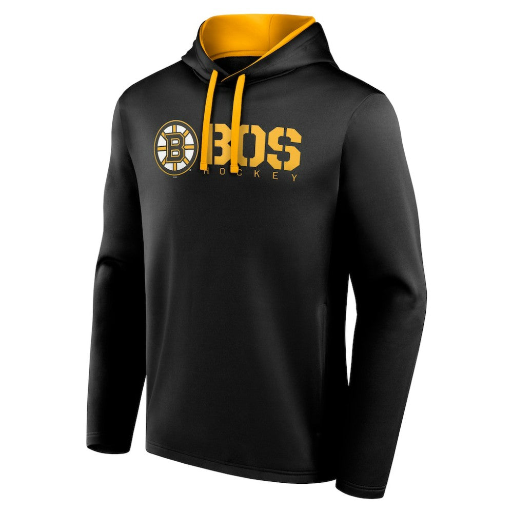 Boston Bruins Logo Athletic Head Start Pullover Hoodie - Black - NHL