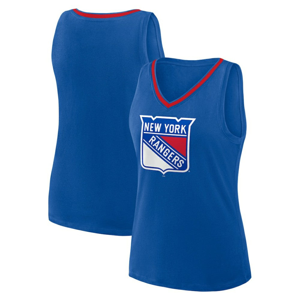 New York Rangers Logo Athletic Women's Stellar Win V-Neck Tank Top - Blue - NHL
