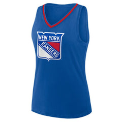 New York Rangers Logo Athletic Women's Stellar Win V-Neck Tank Top - Blue - NHL