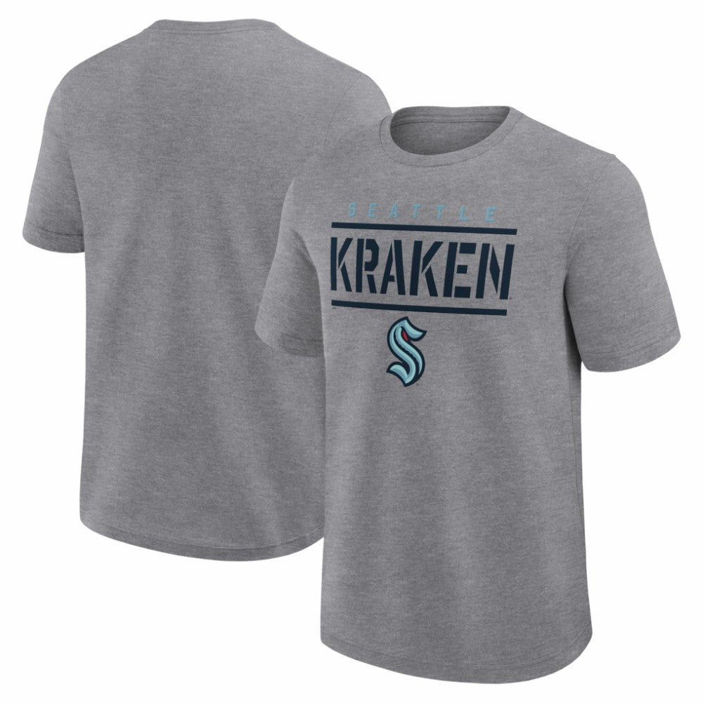 Seattle Kraken Logo Athletic Top Notch T-Shirt - Heather Gray - NHL