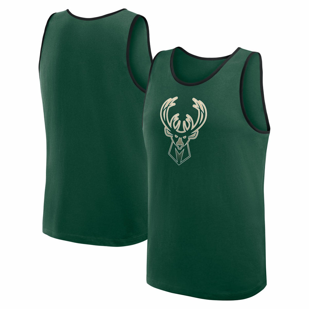 Milwaukee Bucks Logo Athletic Unmatched Success Tank Top Hunter Green - NBA