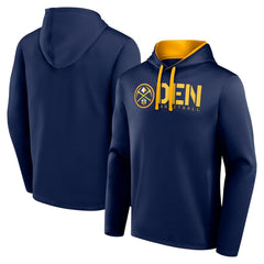 Denver Nuggets Logo Athletic Head Start Pullover Hoodie Navy - NBA