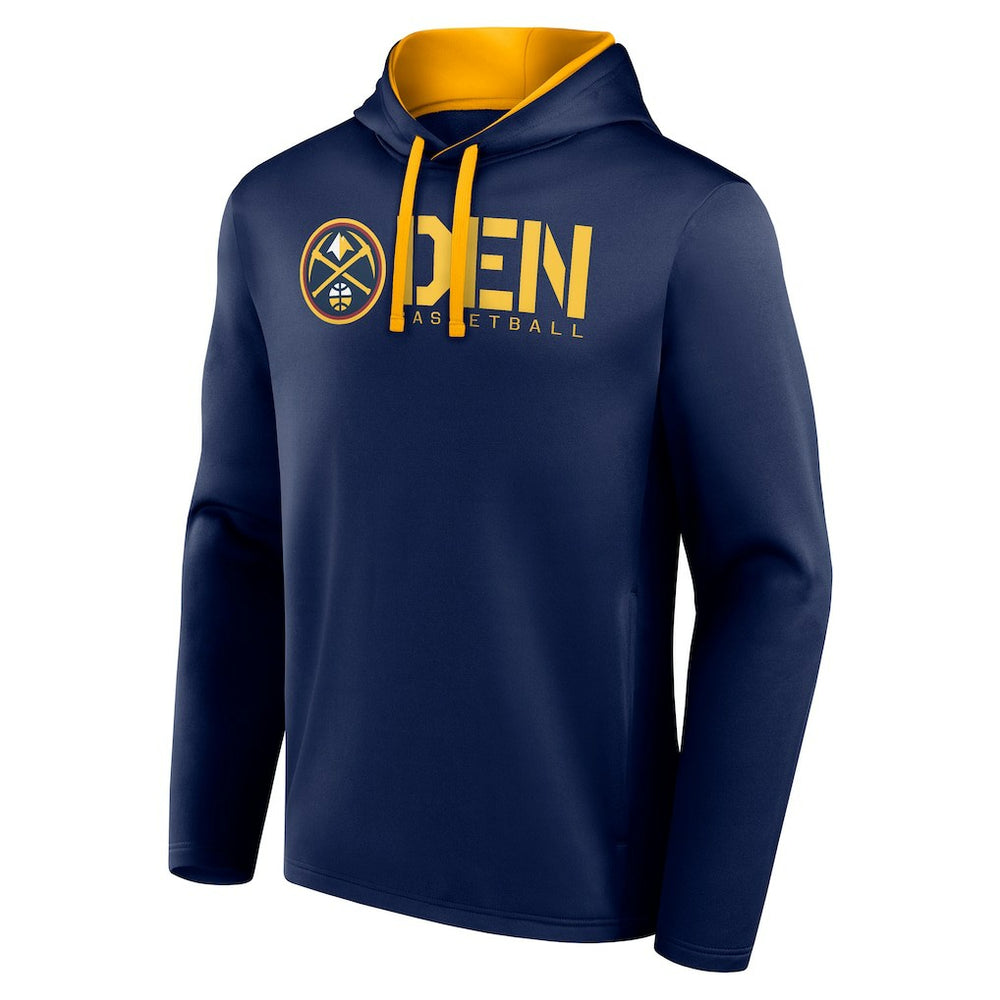 Denver Nuggets Logo Athletic Head Start Pullover Hoodie Navy - NBA