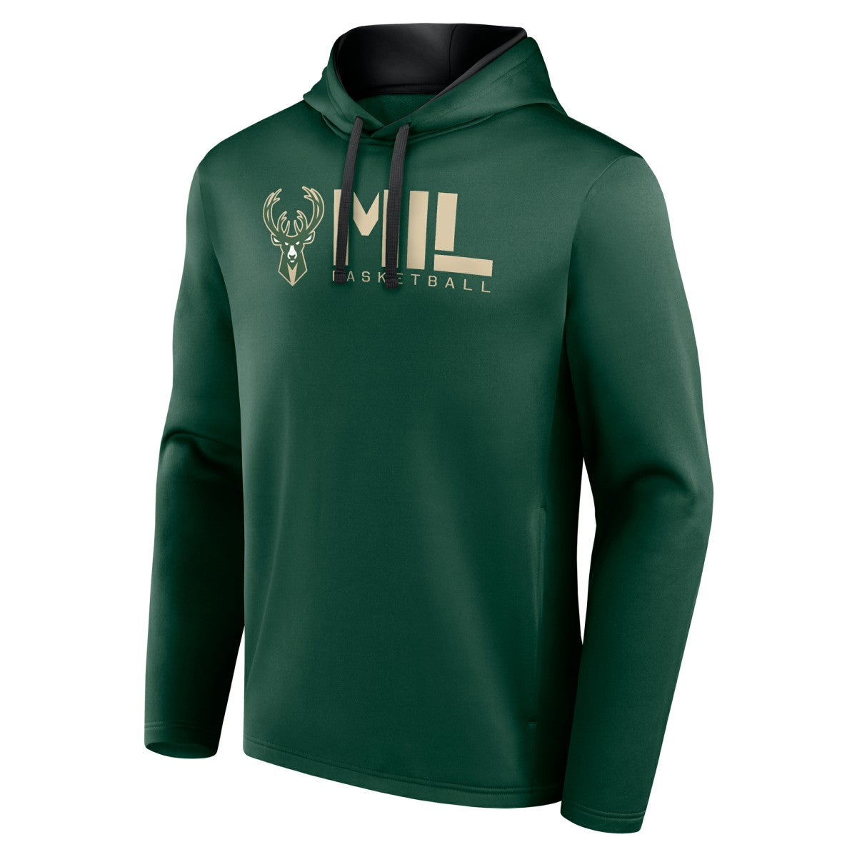 Milwaukee Bucks Logo Athletic Head Start Pullover Hoodie Hunter Green - NBA
