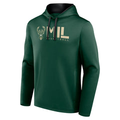 Milwaukee Bucks Logo Athletic Head Start Pullover Hoodie Hunter Green - NBA