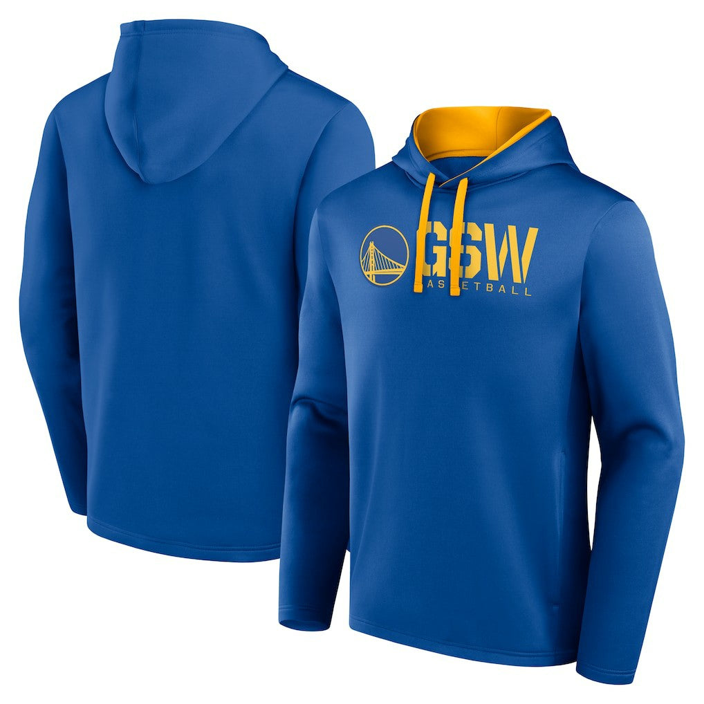 Golden State Warriors Logo Athletic Head Start Pullover Hoodie Royal - NBA