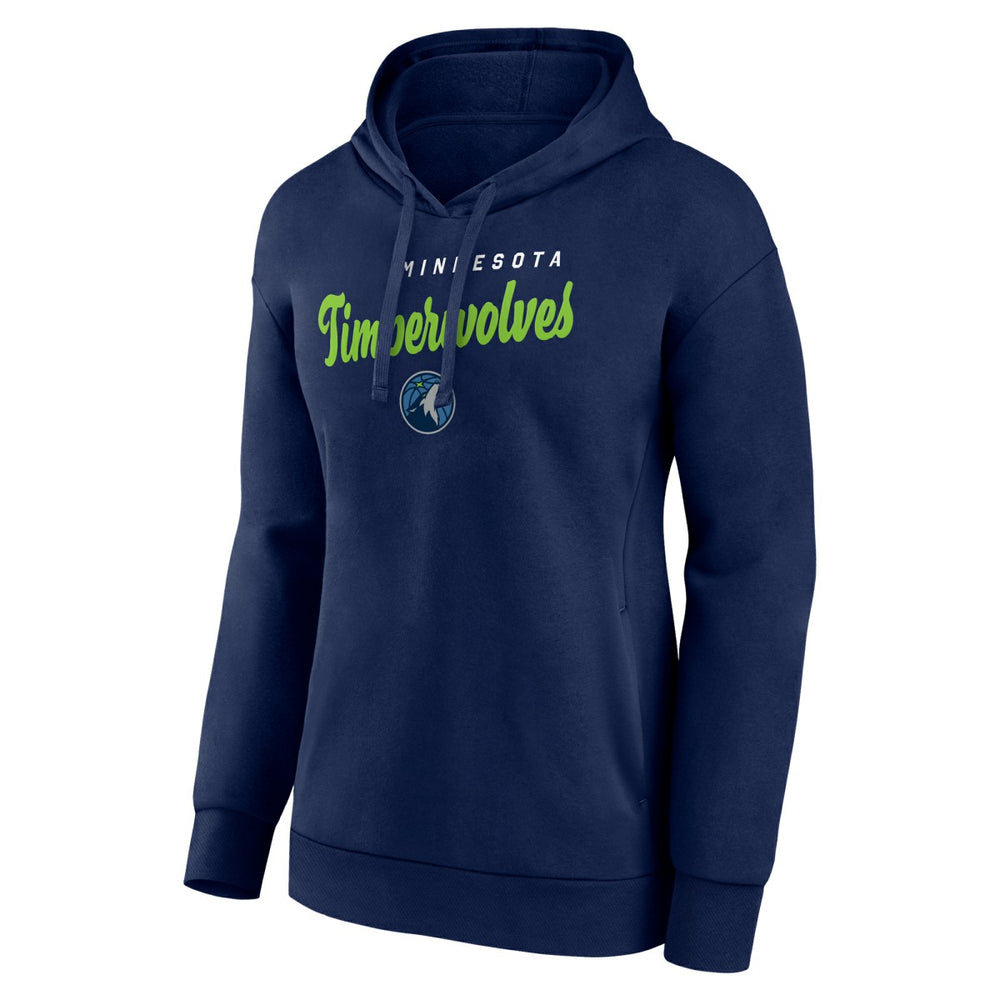Minnesota Timberwolves Logo Athletic Women's Triumphant V-Neck Pullover Hoodie Navy - NBA