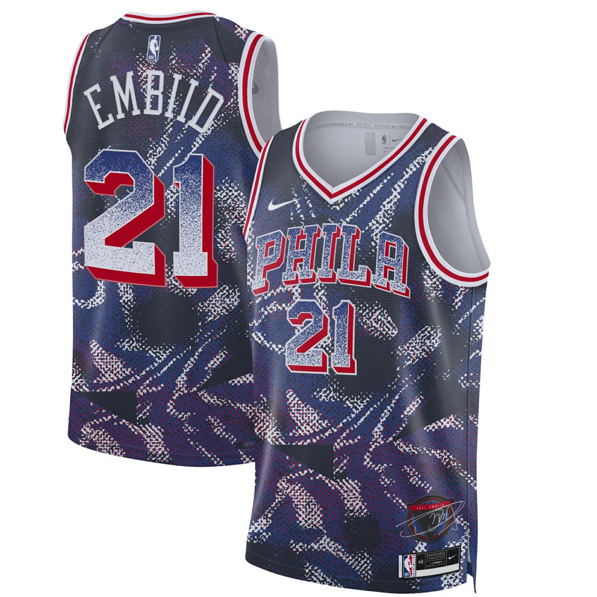 Joel Embiid Philadelphia 76ers Unisex 2025 Select Series Swingman Player Jersey Navy - NBA