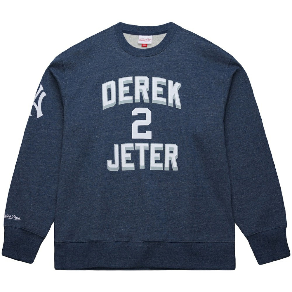 Derek Jeter New York Yankees Mitchell & Ness Legends Collection Vintage Logo Fleece Name & Number Pullover Sweatshirt - MLB