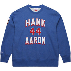 Hank Aaron Atlanta Braves Mitchell & Ness Legends Collection Vintage Logo Fleece Name & Number Pullover Sweatshirt - MLB