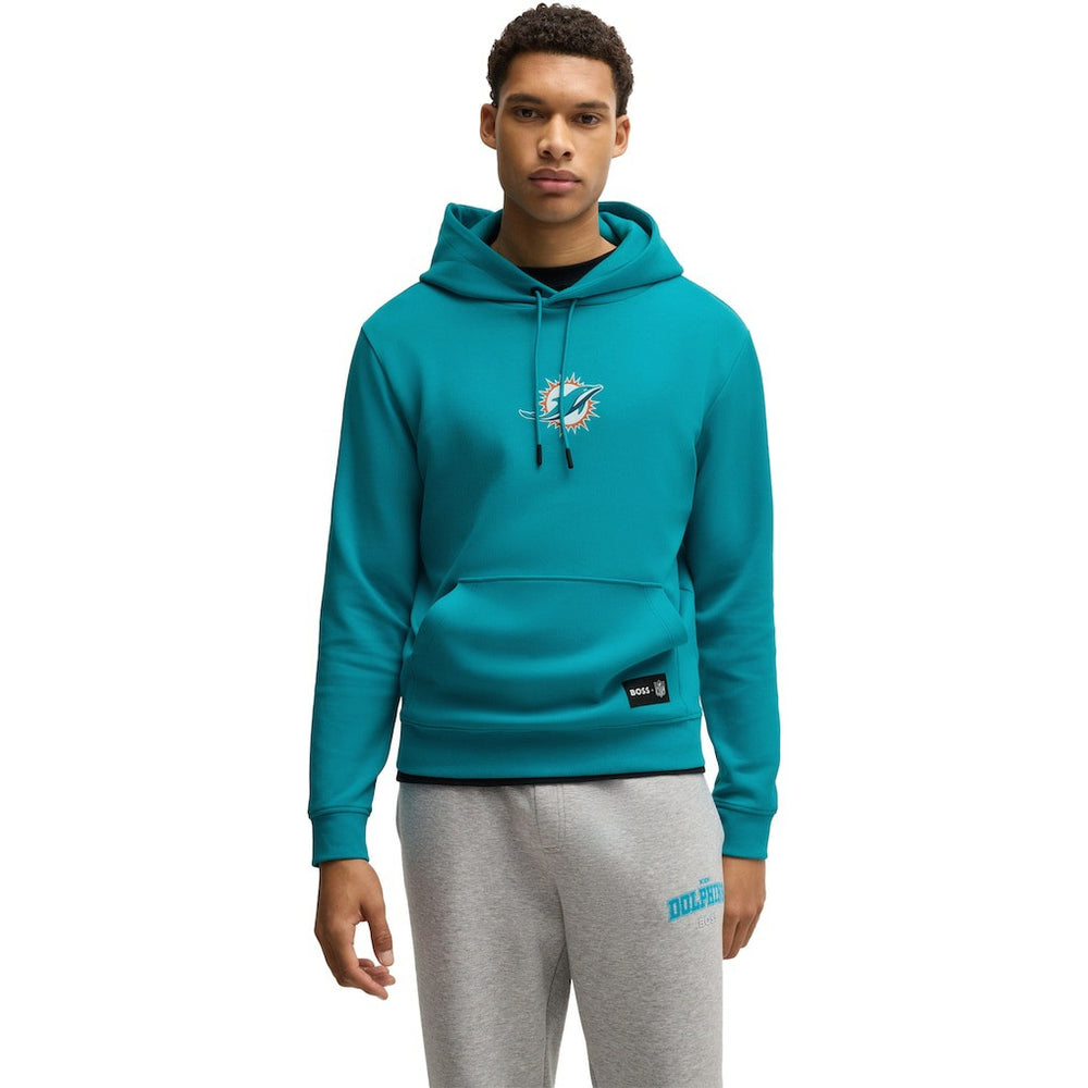 Miami Dolphins Hugo Boss Unisex Woodson Tri-Blend Hoodie Aqua | NFL