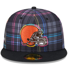 Cleveland Browns New Era 2024 NFL Crucial Catch Plaid 59FIFTY Fitted Hat Black | NFL