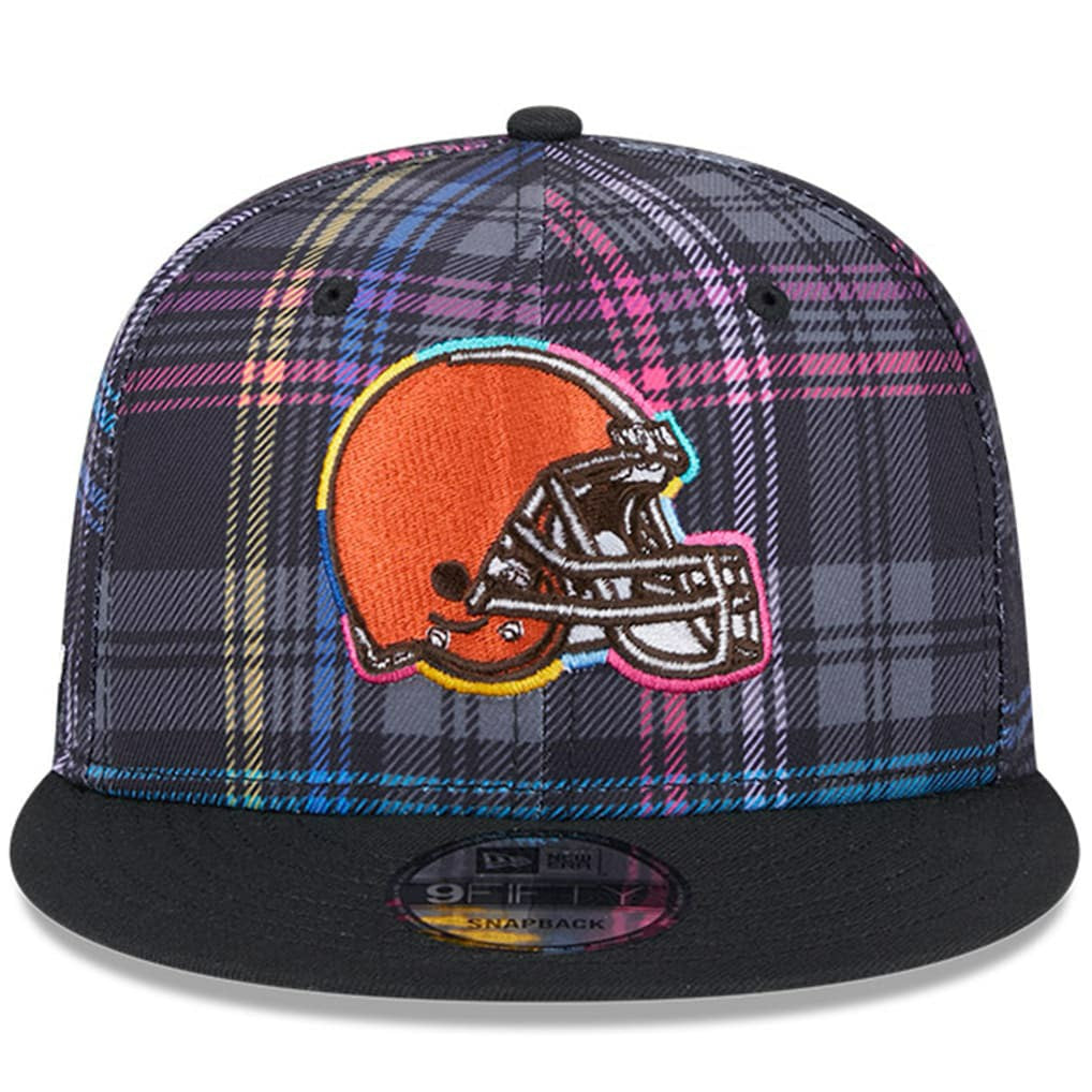 Cleveland Browns New Era 2024 NFL Crucial Catch Plaid 9FIFTY Snapback Hat Black | NFL