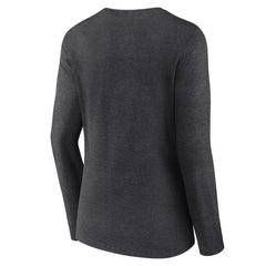Vegas Golden Knights Women's Primary Logo Long Sleeve V-Neck T-Shirt - Charcoal - NHL