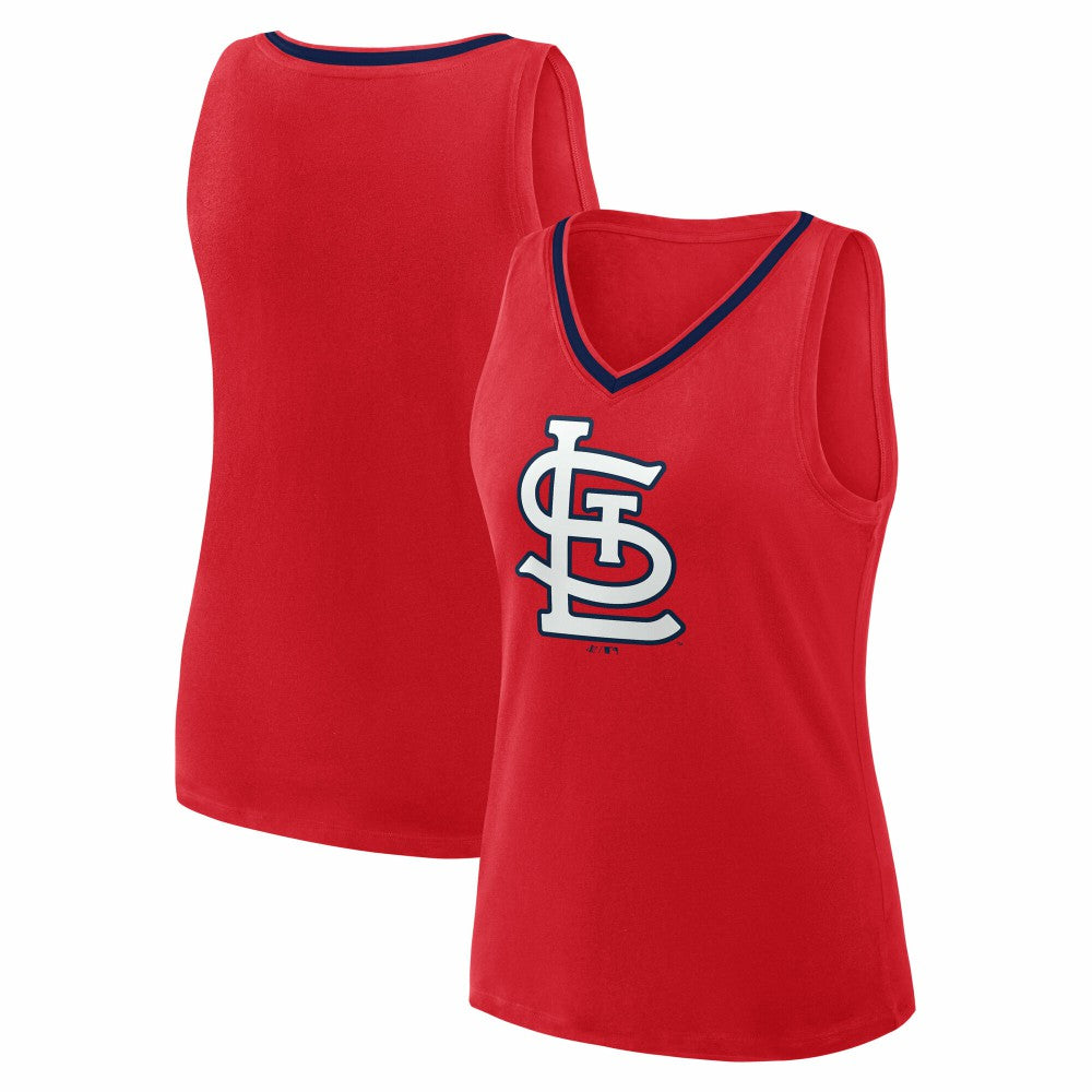 St. Louis Cardinals Logo Athletic Women's Stellar Win V-Neck Tank Top - MLB