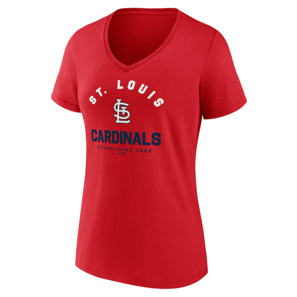 St. Louis Cardinals Logo Athletic Women's Unrivaled V-Neck T-Shirt - MLB