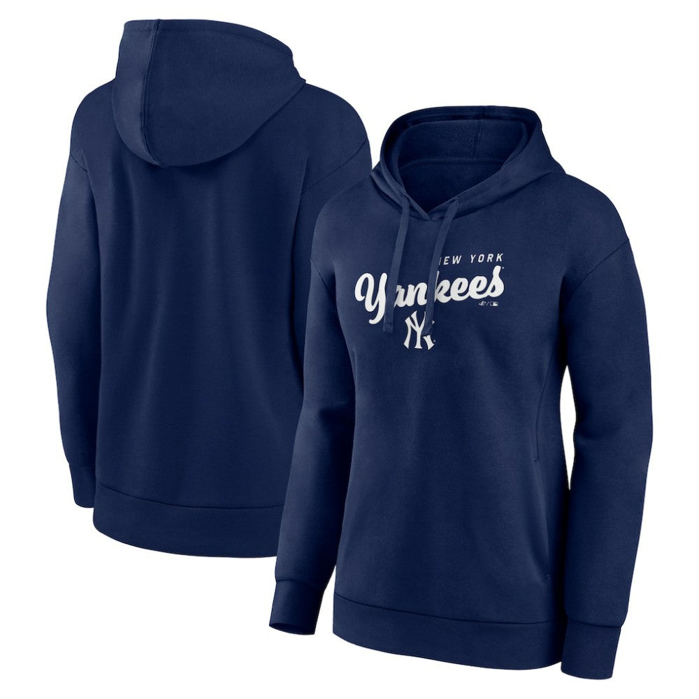 New York Yankees Logo Athletic Women's Logo Triumphant V-Neck Pullover Hoodie - MLB