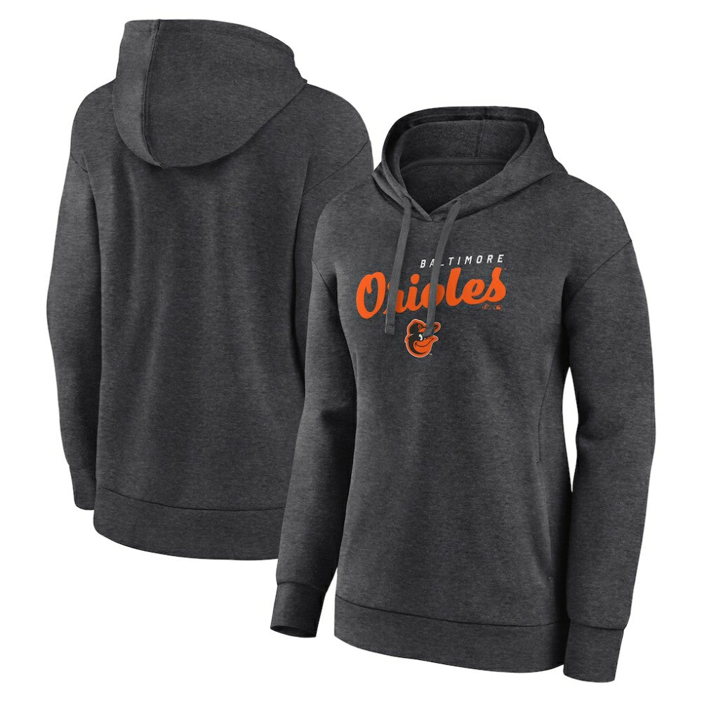Baltimore Orioles Logo Athletic Women's Logo Triumphant V-Neck Pullover Hoodie - MLB