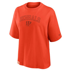 Cincinnati Bengals Women's Glory Arch Boxy T-Shirt Orange | Nike for Sale
