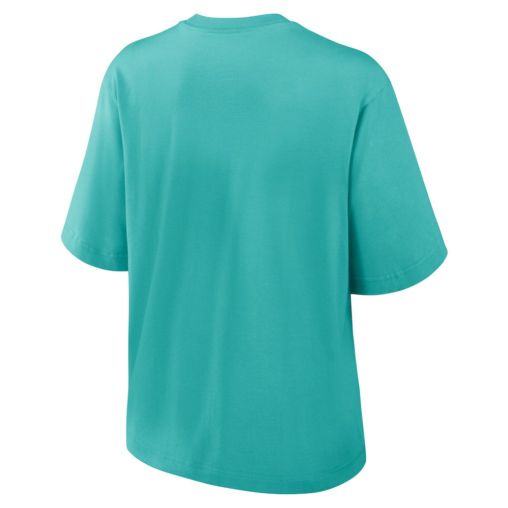 Miami Dolphins Women's Glory Arch Boxy T-Shirt Aqua | Nike for Sale