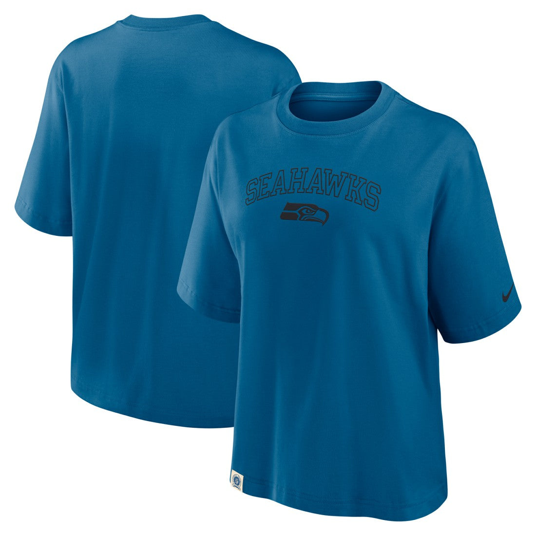 Seattle Seahawks Women's Glory Arch Boxy T-Shirt Blue | Nike for Sale