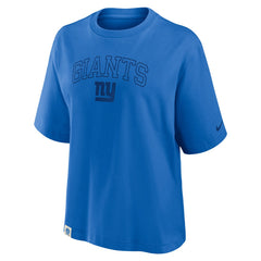 New York Giants Women's Glory Arch Boxy T-Shirt Royal | Nike for Sale