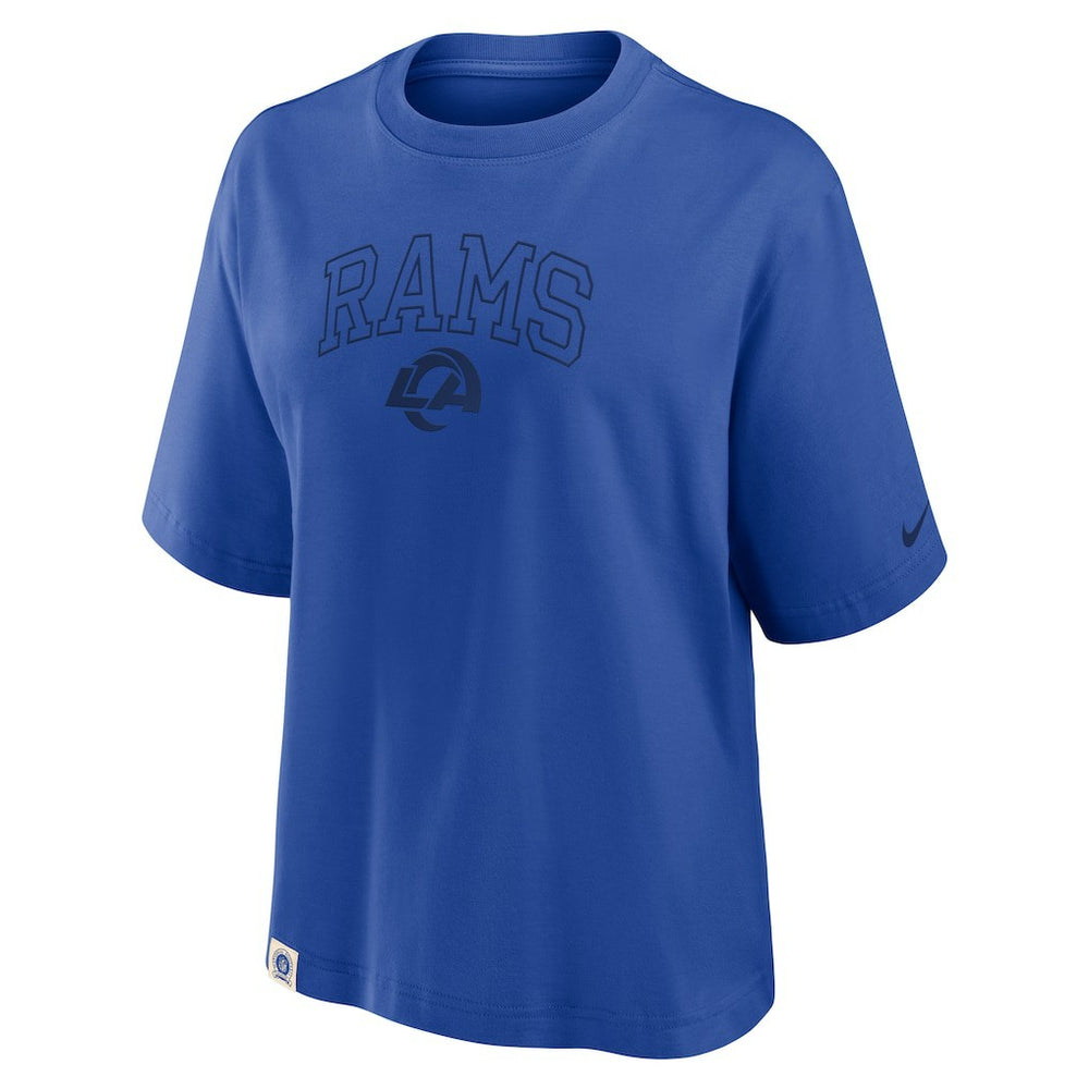 Los Angeles Rams Women's Glory Arch Boxy T-Shirt Royal | Nike for Sale