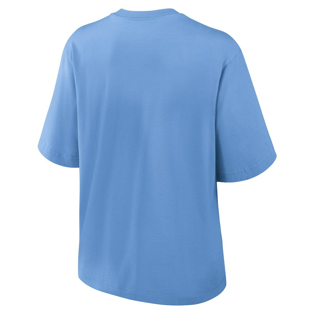 Los Angeles Chargers Women's Glory Arch Boxy T-Shirt Powder Blue | Nike for Sale