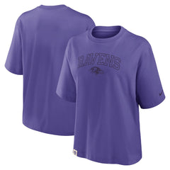 Baltimore Ravens Women's Glory Arch Boxy T-Shirt Purple | Nike for Sale