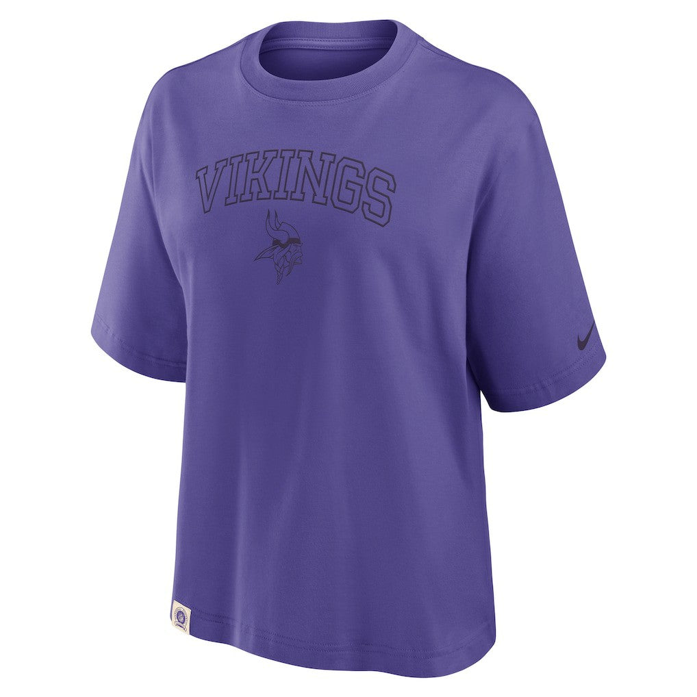 Minnesota Vikings Women's Glory Arch Boxy T-Shirt Purple | Nike for Sale