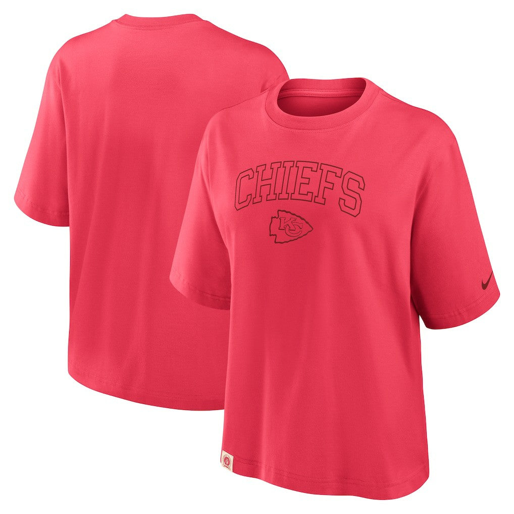 Kansas City Chiefs Women's Glory Arch Boxy T-Shirt Red | Nike for Sale