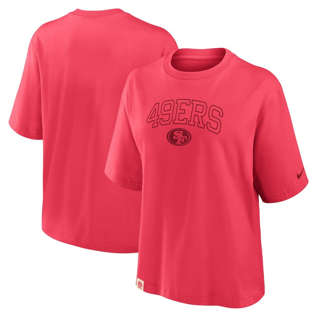 San Francisco 49ers Women's Glory Arch Boxy T-Shirt Scarlet | Nike for Sale
