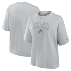 Detroit Lions Women's Glory Arch Boxy T-Shirt Gray | Nike for Sale