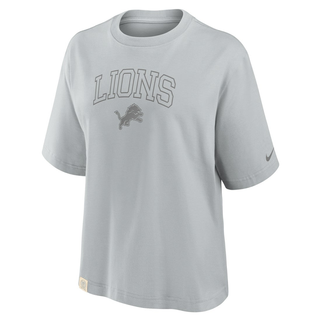 Detroit Lions Women's Glory Arch Boxy T-Shirt Gray | Nike for Sale