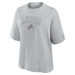 Detroit Lions Women's Glory Arch Boxy T-Shirt Gray | Nike for Sale